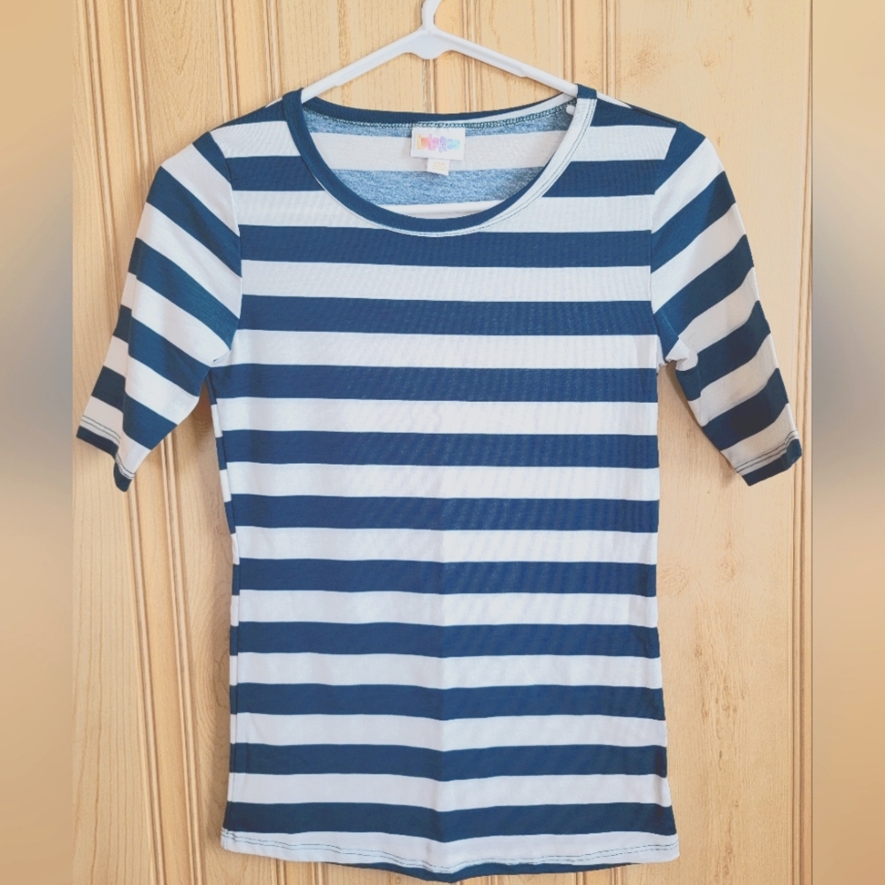 Lularoe Teal & White Top